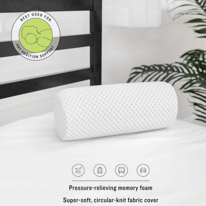 Vablo Neck Roll Pillow Bantal Leher memory foam