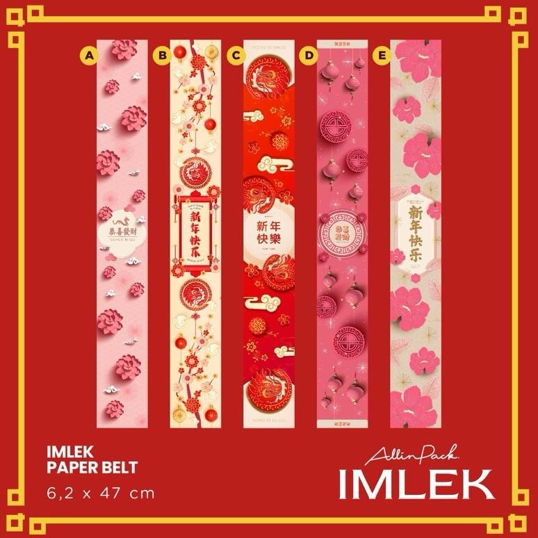 

Diskon Ekstra" isi 15pcs Paper Belt Imlek PANJANG Glossy 2024 / Paper sleeve CNY 2024 / sabuk imlek / sincia ||