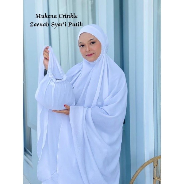 [SYAR'I MINERV] Mukena Crinkle Zaenab Niqob Syar'i Dagu Tertutup