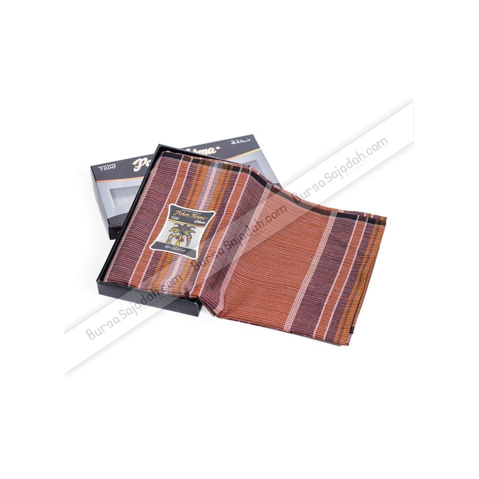 [SYAR'I MINERV] Sarung Tenun Corak Motif Simple Murah - Sarung Pohon Kurma Platinum Polos Hitam