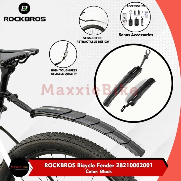 Rockbros Fk810 Spakbor Sepeda Mtb Depan Belakang Retractable Fender
