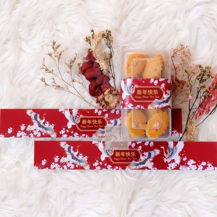 

25Pcs Paperbelt Imlek / Sabuk Toples Kue Sincia / Label Belt Cny 083