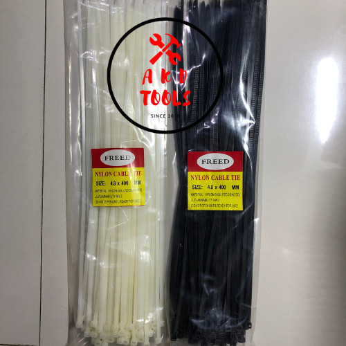 

Kabel Tis Ties / Cable Tie TEBAL 4.8 x 400mm(40cm) Putih / Hitam