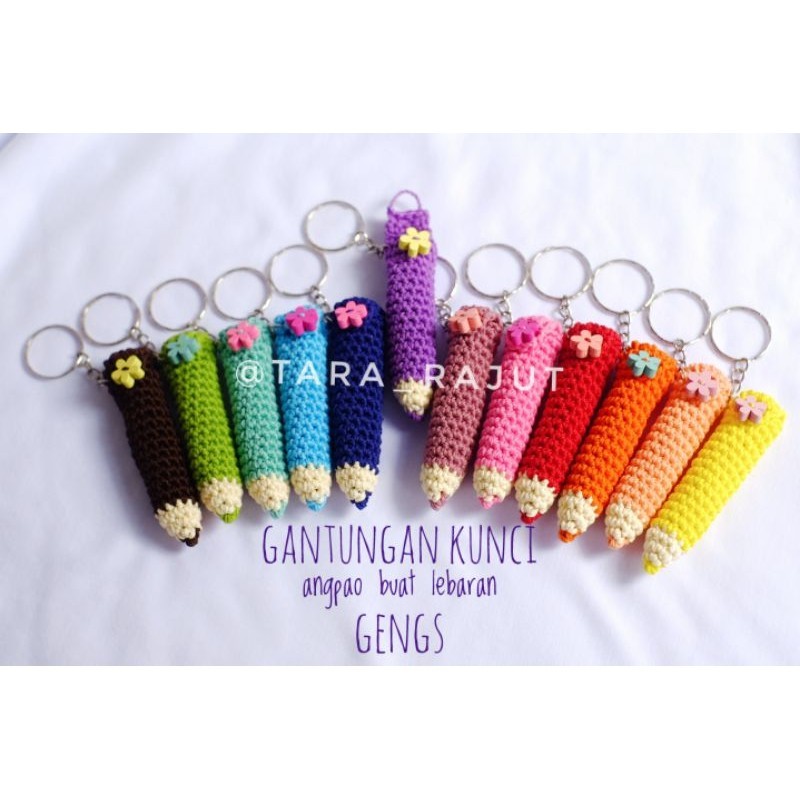angpao lebaran gantungan kunci rajut 1 lusin