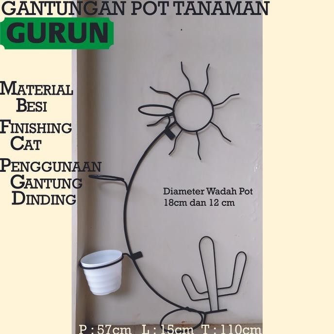Gantungan Pot Unik Tanaman Hias Rak Besi Gantung Vas Bunga - Gurun Ganepkuswandarilaris