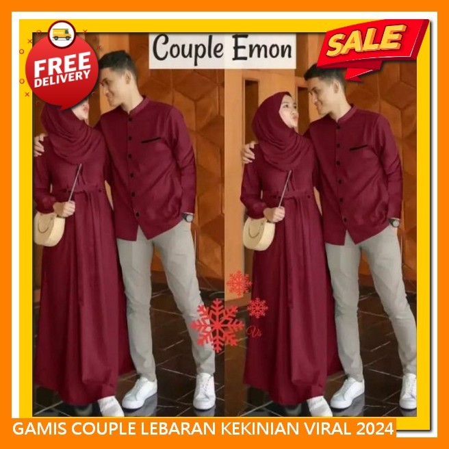 Gamis Couple Pasangan Lebaran Games Wanita Muslim Terbaru Murah Pakaian Kapel Suamiistri Sarimbit Ke