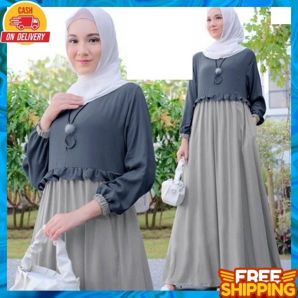Dress Kondangan Drees Kekinian Nikahan Syari Bju Gnis Cewe Premium Gamis Mewah Korean Style Baju Gam
