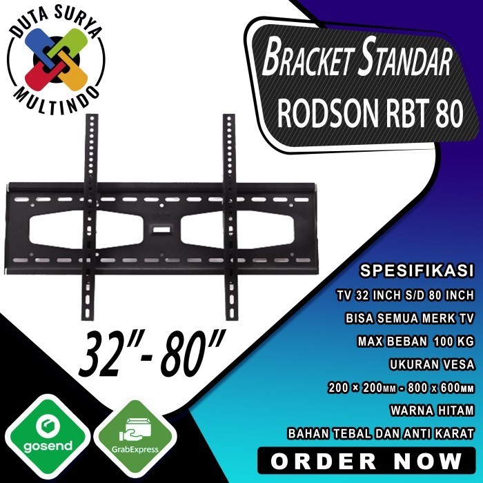 Bracket Braket Breket Tv Standar Rodson Rbt80 32 Inch Sampai 80 Inch Terlariss 