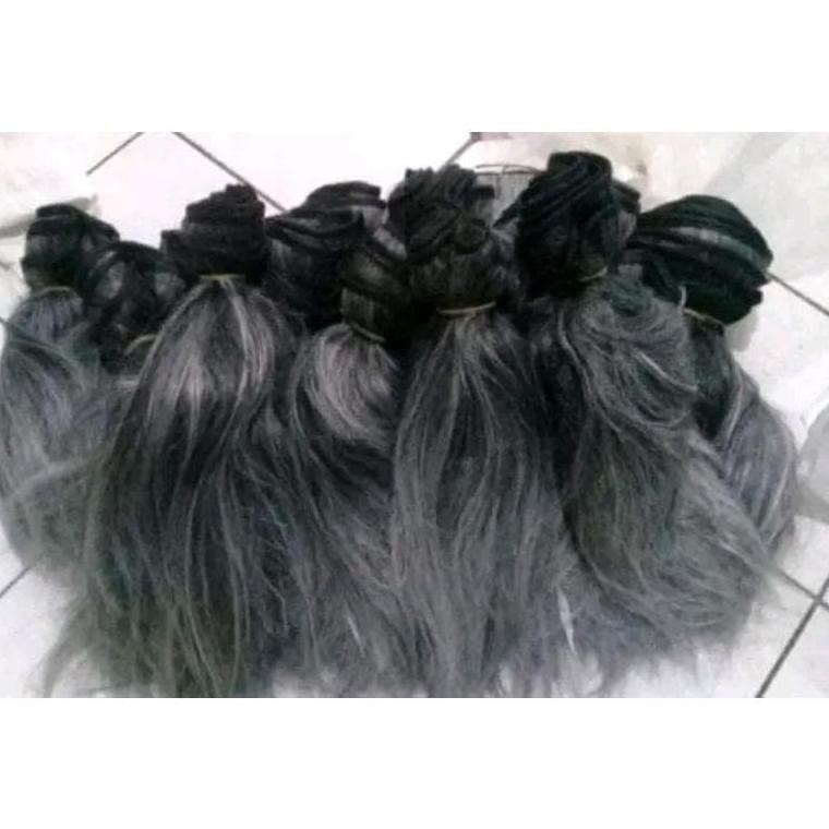 Diskon Besar Cuci Gudang Rambut Sintetis Barongan Bujang Ganong Leak Kuda Lumping Jahit Hitam Per-Kg