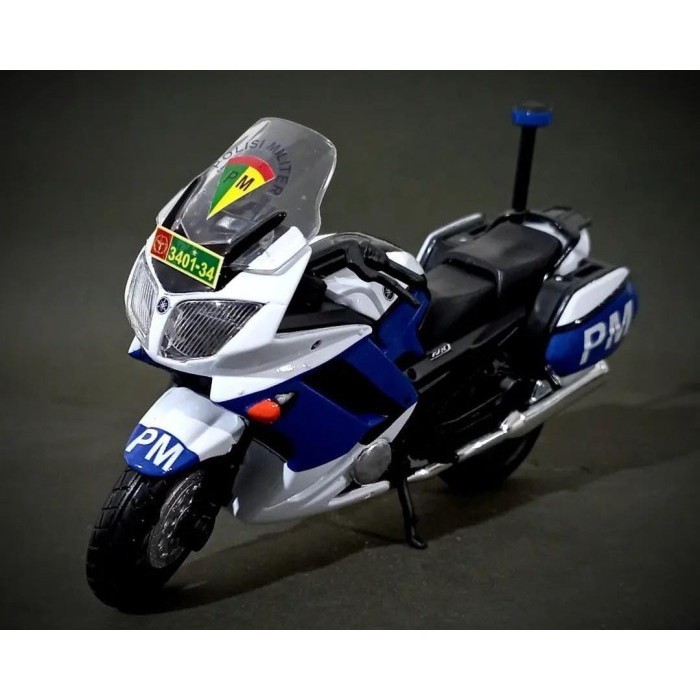 Promo Diecast Motor Yamaha Fjr 1300 Custom Polisi Militer 1/18 Terbaru