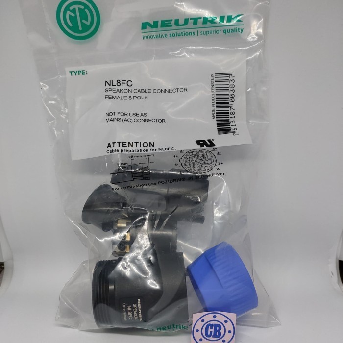 Neutrik NL8FC jack speakon 8 pin original