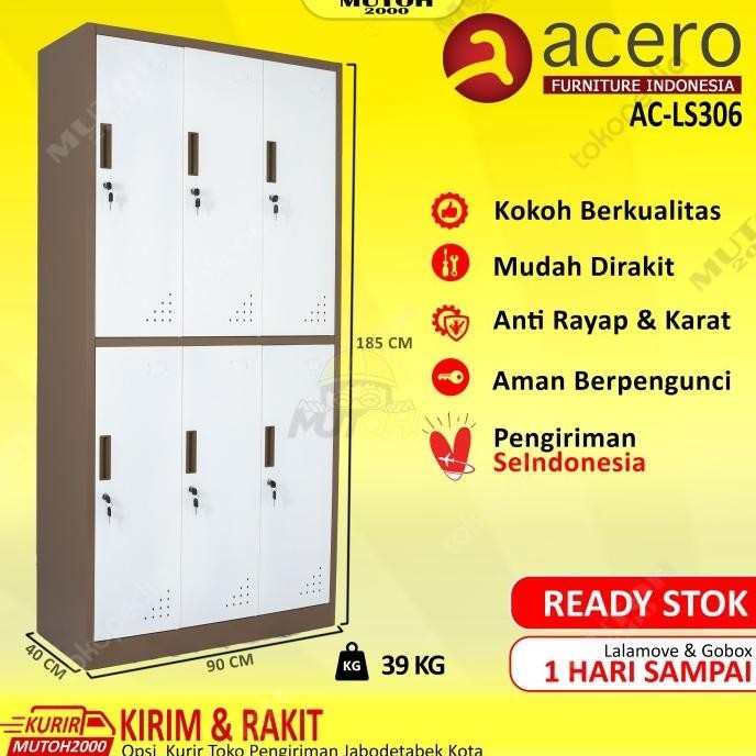 

New Sale Acero Ac-Ls306+ Locker Besi 6 Pintu Loker Besi 6 Pintu Stok Terbatas