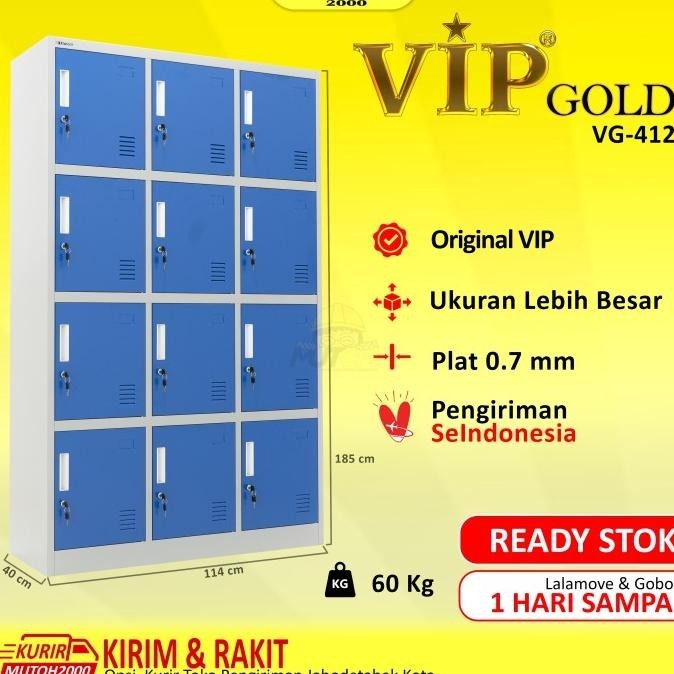 

Trend Vip Gold Vg-412 Loker Locker Besi 12 Pintu Jumbo Masuk Helm Pengiriman Cepat