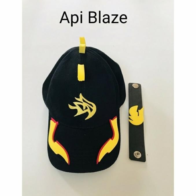 TOPI BOBOIBOY API BLAZE LOGO BORDIR