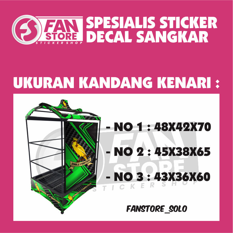 PROMO KANDANG DECAL SANGKAR KENARI KOTAK - STIKER DECAL KANDANG BURUNG KENARI KOTAK BIRU - TK18