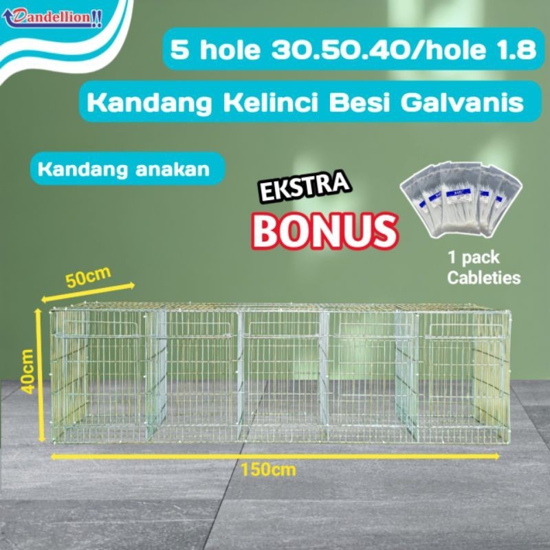 PROMO KANDANG Kandang Hewan peliharaan Kandang Kelinci Galvanis Rabbit Cage 150.50.40/5 hole