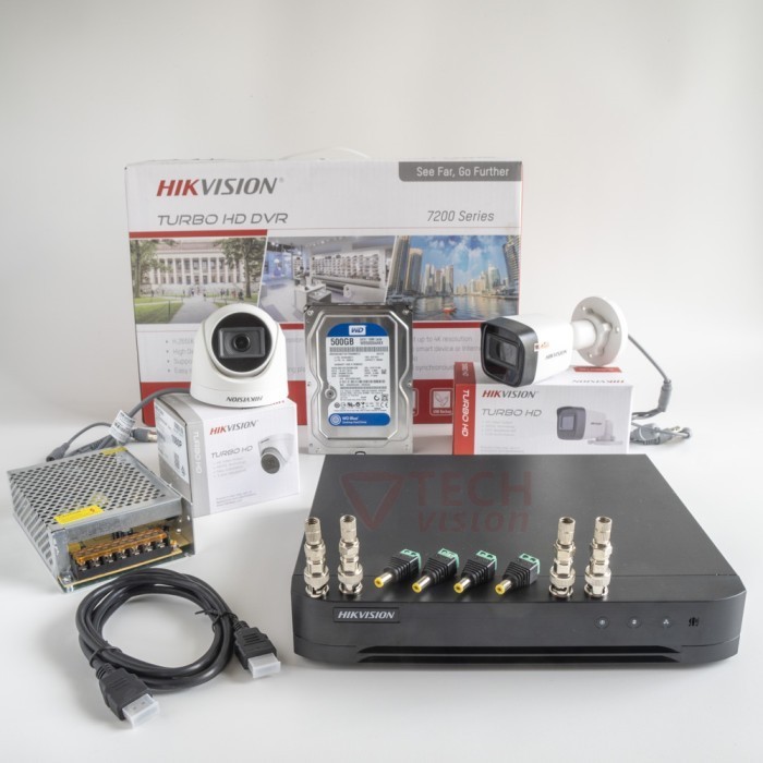 Paket 8 Channel Hikvision 6 Kamera CCTV HD 1080p 2MP