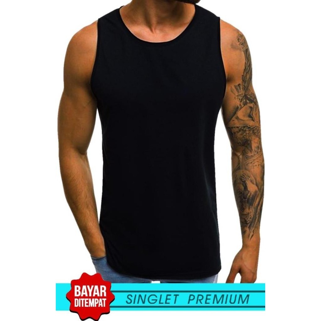 Promo - SINGLET LEKBONG PRIA POLOS /SINGLET GYM/LEKBONG GYM/KAOS DALAM PRIA ..