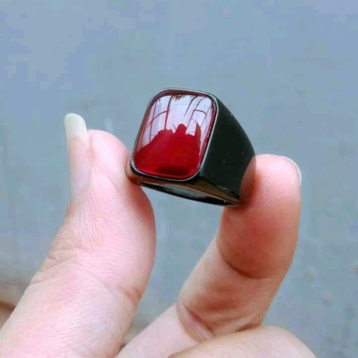 Cincin - Cincin Pria Cincin Batu Akik Red Baron Garansi Asli