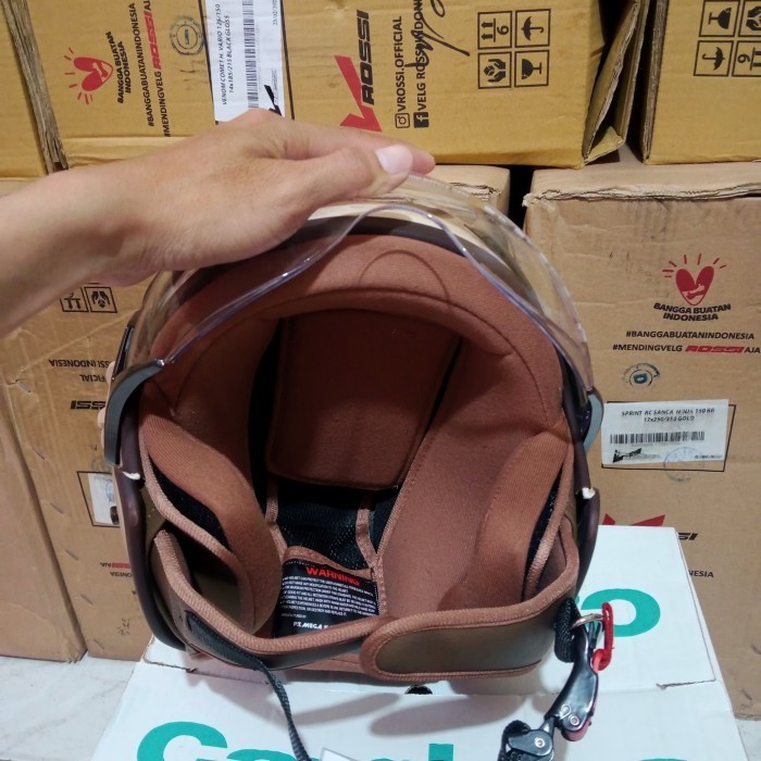 Helm - Helm Cargloss Hijab Cream Yrh Helm Retro Cargloss
