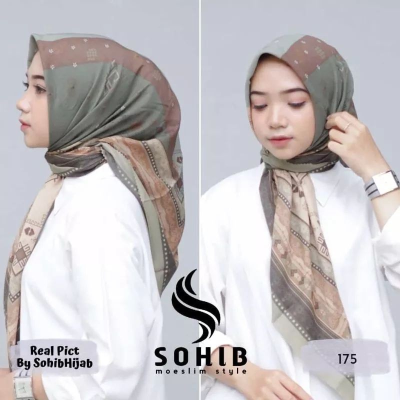 kerudung segi empat motif - hijab denay kw