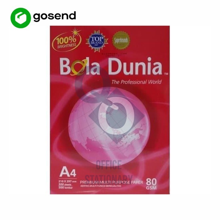 

SALE kertas hvs a4 80gram bola dunia 1 dus / khusus gosend grab