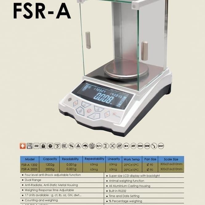 Fujitsu Fsr-A Precision Balance / Timbangan Laboratorium Cap 220Gr