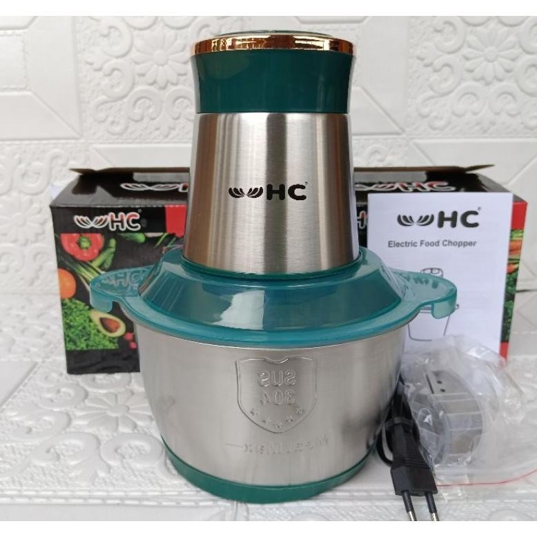 Diskon [Green] Blender Chopper Stainless Hc Hijau Sni / Food Chopper Hijaiu Stainless 2L Sni