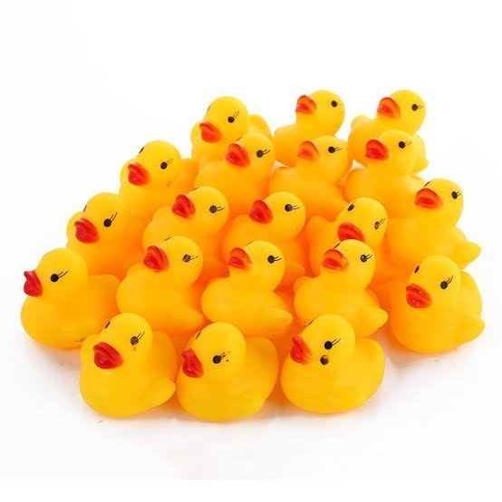 mainan bebek bayi (isi 6 pcs) kamar mandi karet baby duck sni duck f15b