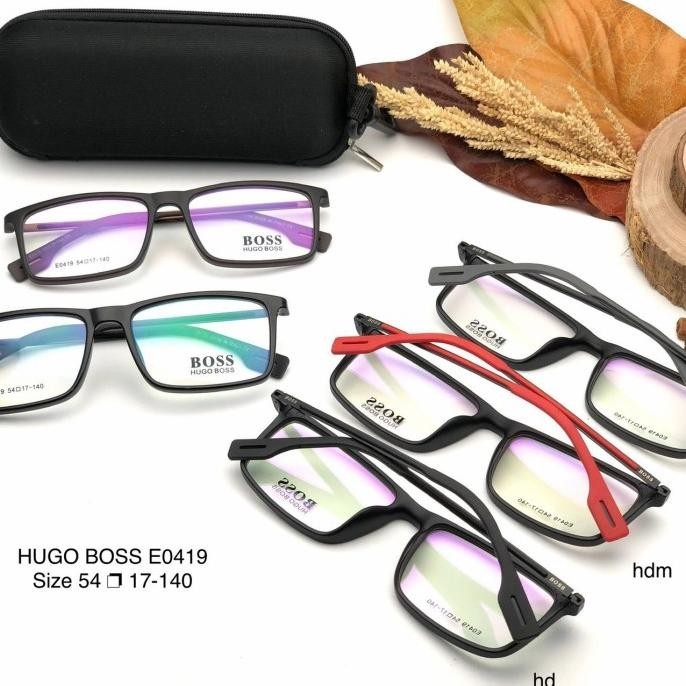 Frame Kacamata Pria E0419 + Lensa Photocromic, Blueray, Bluecromic Stok Terbatas