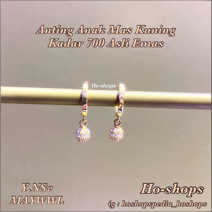 ANTING ANAK KECIL MAS KUNING KADAR 700 ASLI EMAS