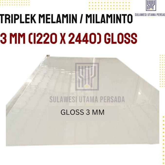 =====] Melamin Triplek 3mm Putih Gloss Multiplek Melaminto