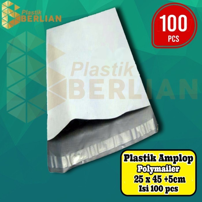 

BRG BARU Plastik Amplop Packaging Polymailer Polybag 25 x 45 isi 100 White