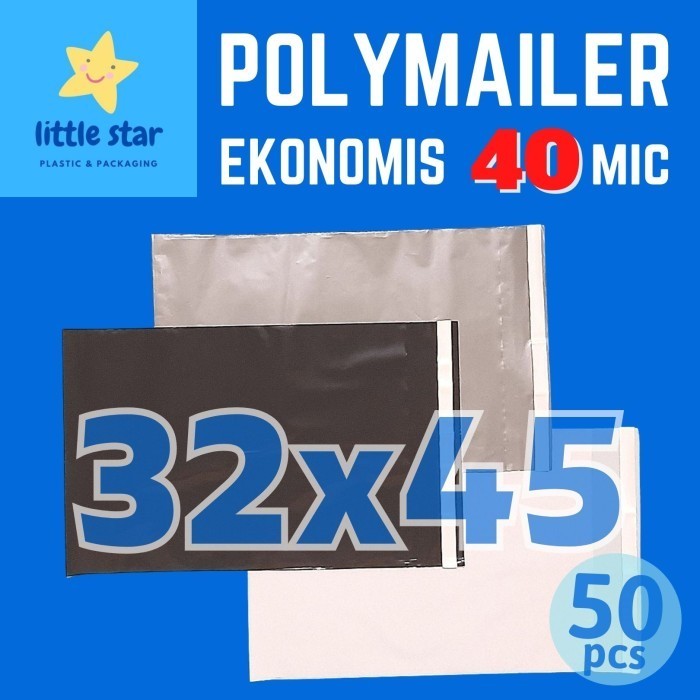 

MURAH Polymailer 32x45 cm ekonomis 40 mic hitam putih silver