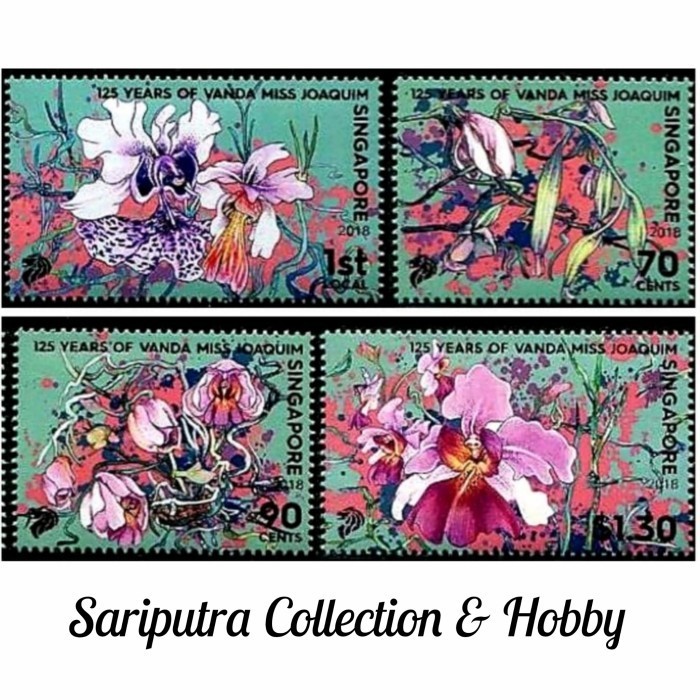 

HRG DISKON Prangko Singapore, 2018, 125th Anniv. of Vanda Miss Joaquin, 4v/c