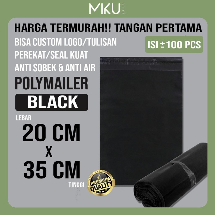 

SALE 20x35cm Amplop Plastik Polymailer Kantong Plastik Polybag Amplop-Hitam