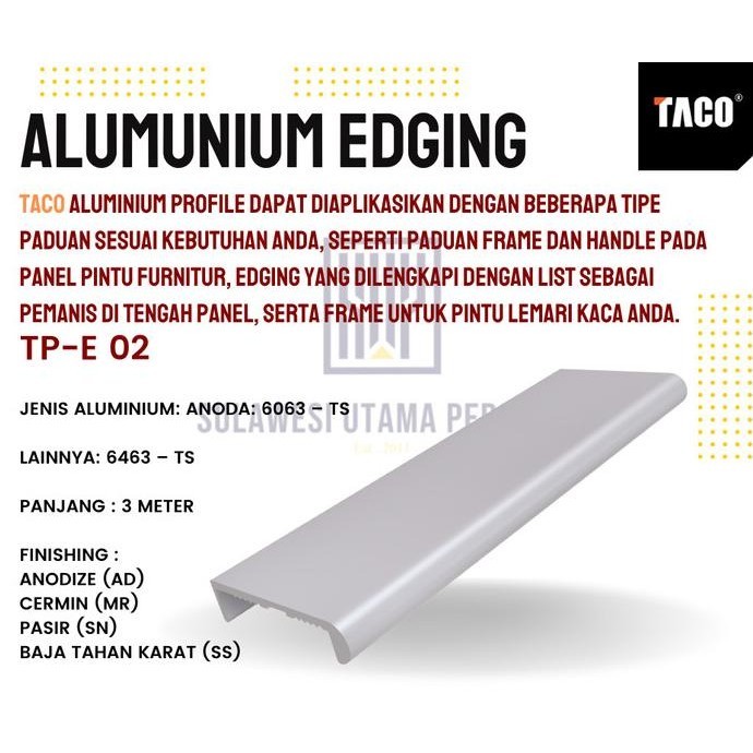 >>>>>] ALUMUNIUM EDGING TACO UNTUK PINGGIRAN PINTU LEMARI
