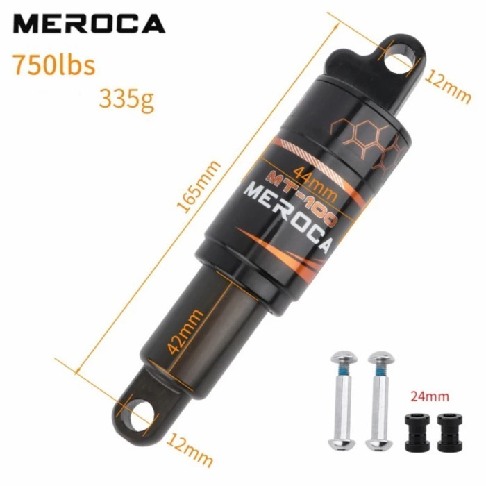 Promo Meroca Rear Shock 165Mm Rear Shock Oil Spring 165 Sepeda Mtb High Quality