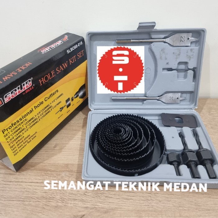 HARGA DISC - 18pcs HOLESAW HOLE SAW SET KIT HIDROPONIK KAYU ASBES PIPA PVC SOLID