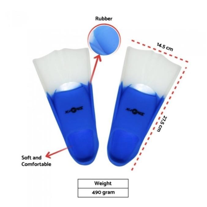 Fin Swiming Rubber Kaki Katak SHORX Short XS XXS Original