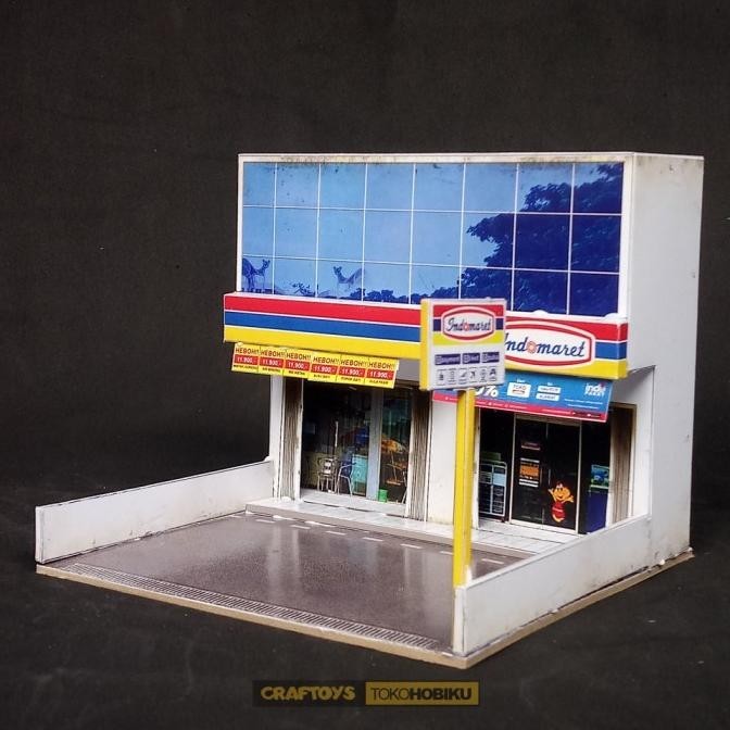 Diorama Diecast Skala 64 - Miniatur Ruko Indomaret | Tokonisaya