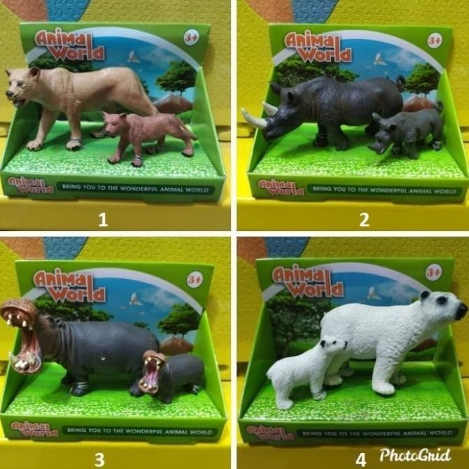 Mainan Binatang Miniatur Badak Maket Diorama Kebun Binatang | Tokonisaya