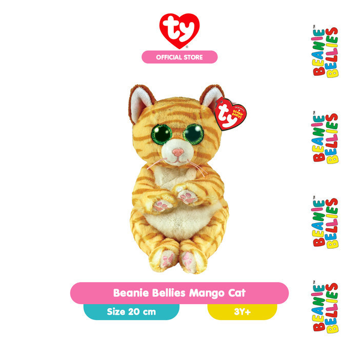 TY BEANIE BELLIES MANGO CAT - BONEKA KUCING
