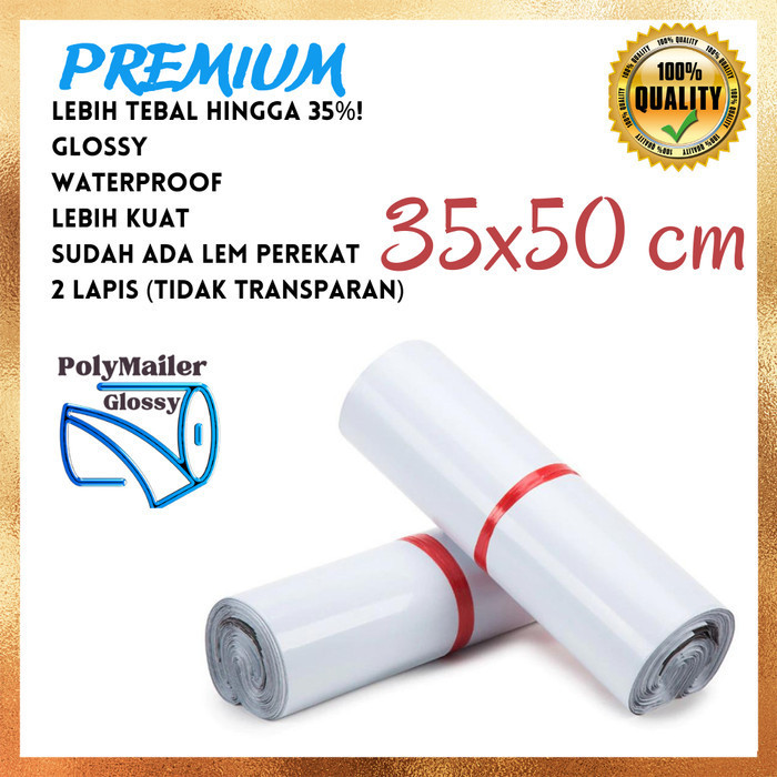 

Plastik Polymailer Packaging 35cm X 50cm Putih - Polimailer Bellvin Store