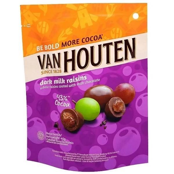 

VAN HOUTEN DARK MILK RAISINS POUCH 40 GR