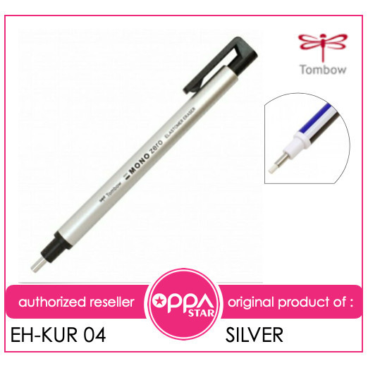 

Penghapus Eraser Stick Tombow Mono Zero 2.3 Bulat EH-KUR 04 - Silver -fo3