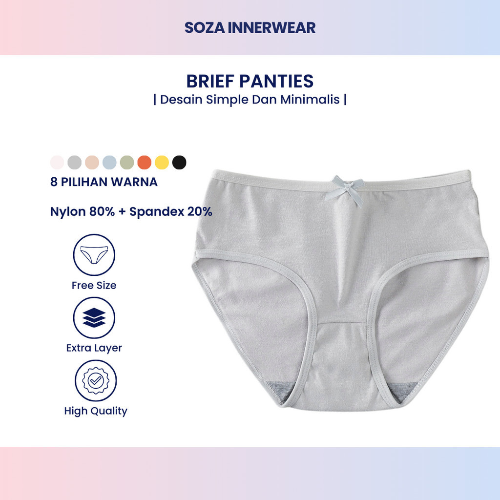Celana Dalam Wanita Polos A05 Motif Pita Kecil Lembut Halus Tali Karet Elastis Tidak Pengap atau Pan