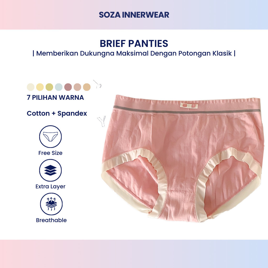 Celana Dalam Wanita 8190 Bahan Katun Lembut Halus Anti Bakteri Jamur Ada Extra Bawahan Kain Miss V K