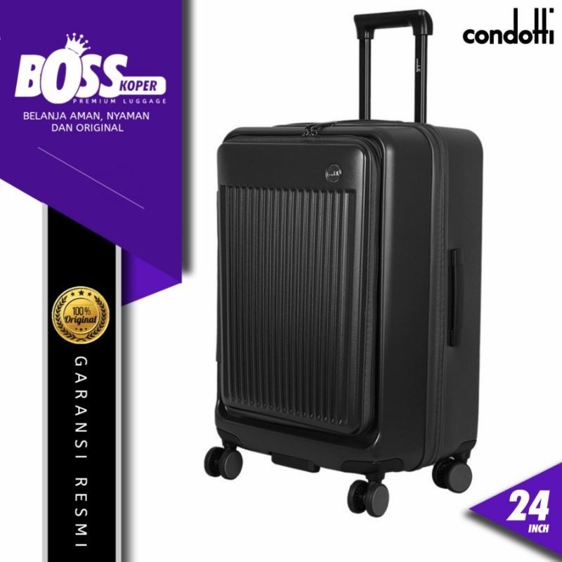 Koper Buka Depan 24 Inch CONDOTTI Hardcase TSA + Expandable Original