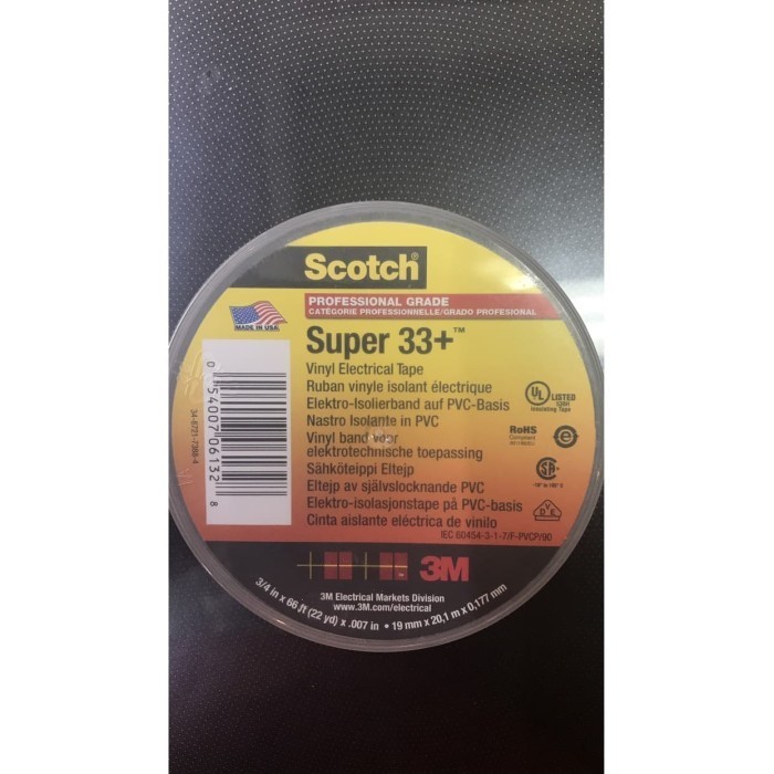 Isolasi Kabel Listrik 3M Scotch Super 33+ / Isolasi 33+ 3M